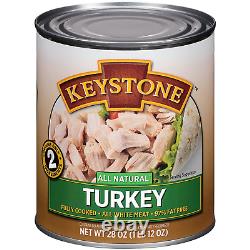 12 Cans Keystone Meats All Natural Turkey Fully Cooked 28 oz No Preservatives