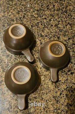 3 Vintage Heath Ceramics Coupe 4.5 Rim Line Lug Handle Bowls RARE