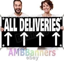 ALL DELIVERIES UP BLK WH Advertising Vinyl Banner Flag Sign Many Sizes ARROWS