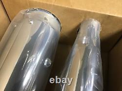 Cary Faas CFR 4 1/2 Chrome All Smooth Megaphone Tapered Mufflers Harley FLH