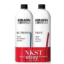Keratin Complex Natural Smoothing Treatment& Primer Clarifying Shampoo 33.8oz x2