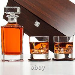 Philadelphia Eagles Engraved Football Whiskey Decanter 2 Glasses In Wood Box