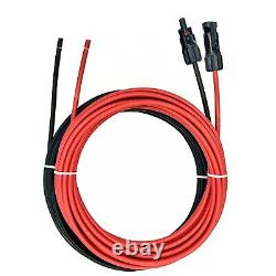 Câble d'extension de panneau solaire 10 AWG PV Wire Connecteur solaire Noir et Rouge 6mm²