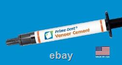 Ciment pour facettes dentaires Prime-Dent 2,0g seringues + embouts toutes les teintes USA EXP 2025-03